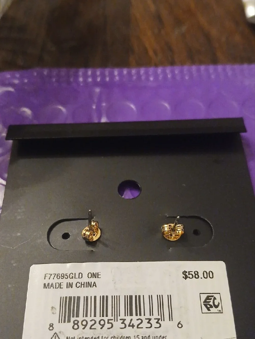 Coach Gold Horse & Carriage Stud Earrings
